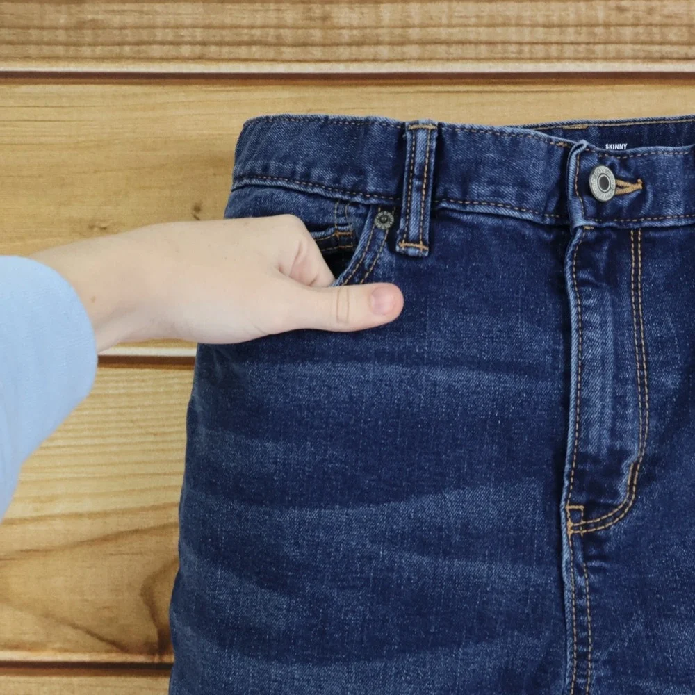 Old Navy Skinny Jeans Built-In Flex Tough Boys‎ 18 Blue Dark Wash Denim Stretch